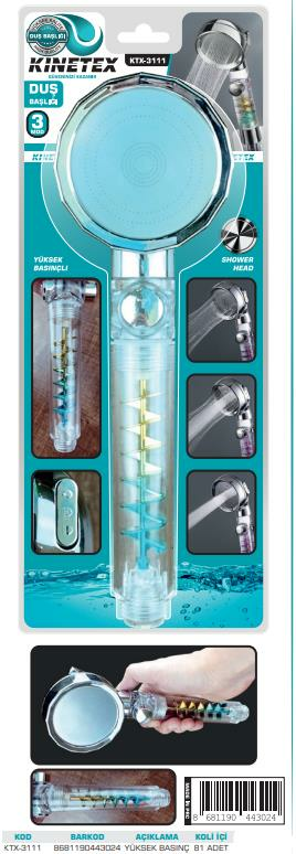 KNITEX-Z-8 DUŞ BAŞLIĞI ŞEFFAF SAPLI