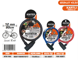KNITEX-BİSİKLET KİLİDİ 12*80 CM KTX-100