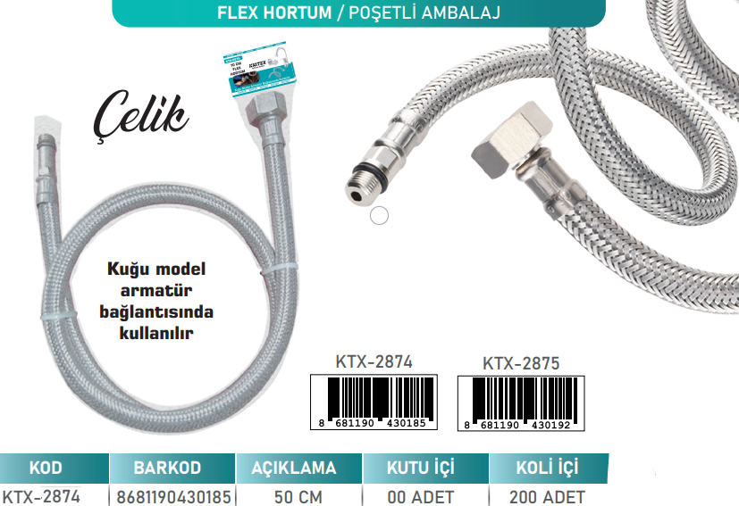 KNITEX-FLEX BORU 70 CM KUĞU KTX-2875