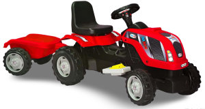 MMX-RÖMORKLU 6 VOLT AKÜLÜ KIRMIZI TRAKTÖR