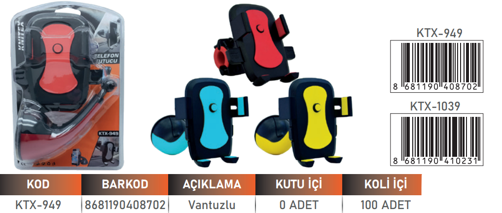 KNITEX-TELEFON TUTUCU VANTUZLU KTX-949