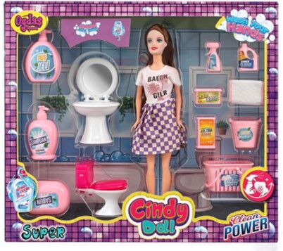 OYDAŞ-CINDY DOLL LAVABO VE TEMİZLİK SETLİ BEBEK*12