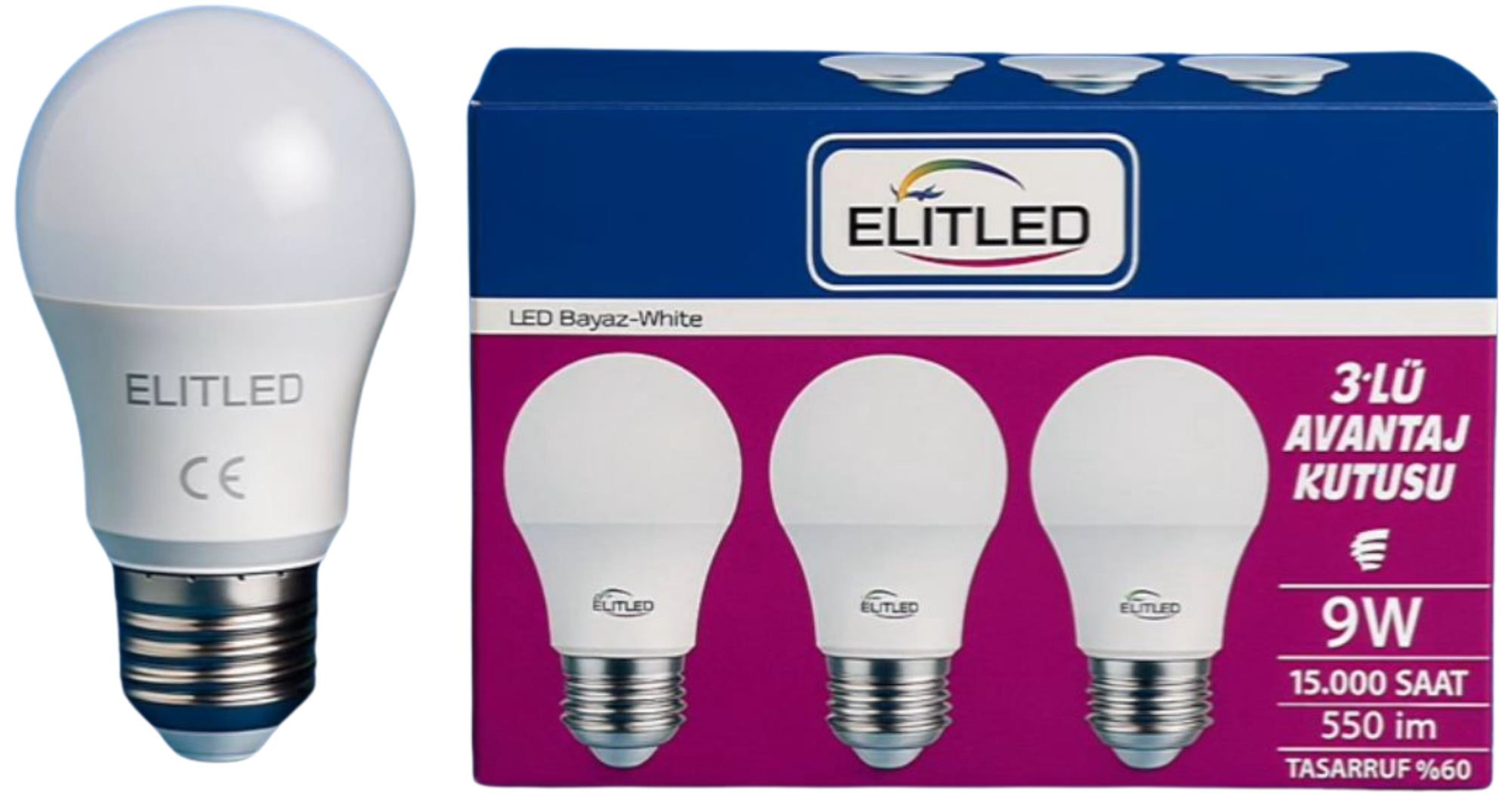 ELİTLED-3 LÜ 9W SET KUTU (80)