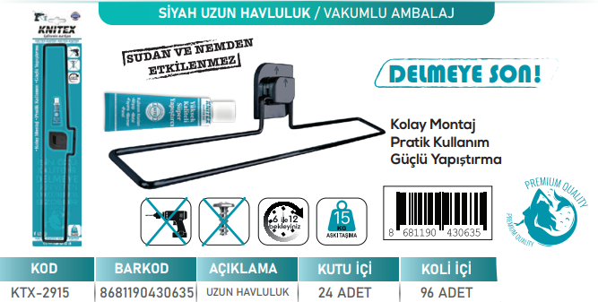 KNITEX-SİYAH UZUN HAVLULUK VKM