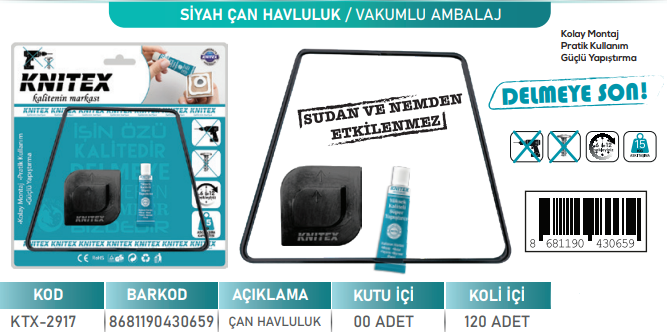 KNITEX-SİYAH ÇAN HAVLULUK VKM