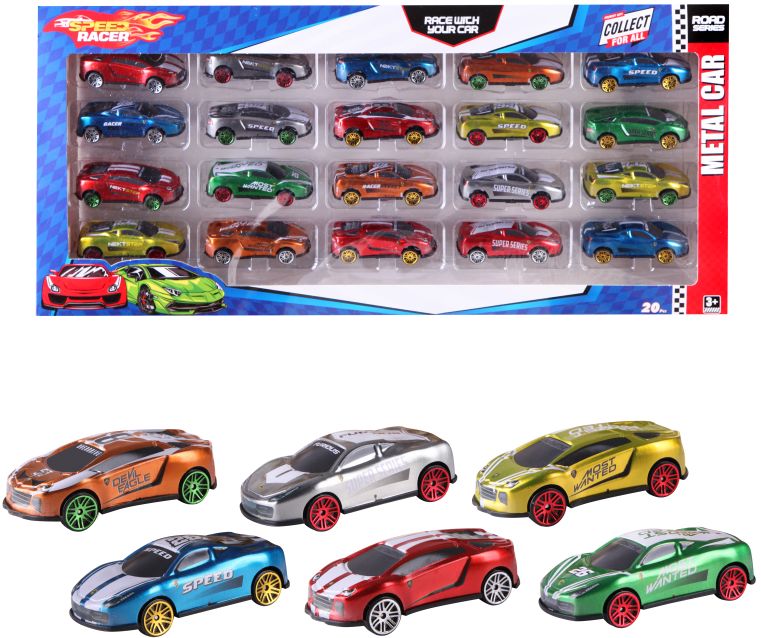 TOYSAN-20'Lİ SPEED RACER METAL ARABA