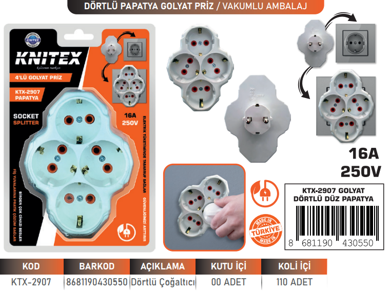 KNITEX-A-1 4'LÜ GÖLYAT BEYAZ VKM