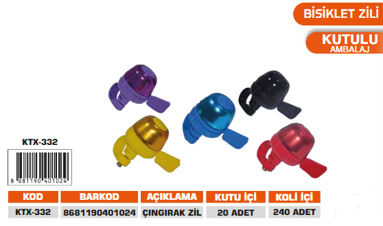KNITEX-ÇINGIRAK BİSİKLET ZİLİ RENKLİ VKM KTX-332