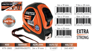 KNITEX-5 K-1 KAUÇUKLU METRE 5M*25MM