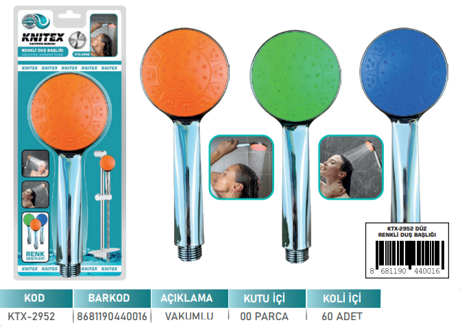 KNITEX-Z-8 DÜZ DUŞ BAŞLIĞI VKM