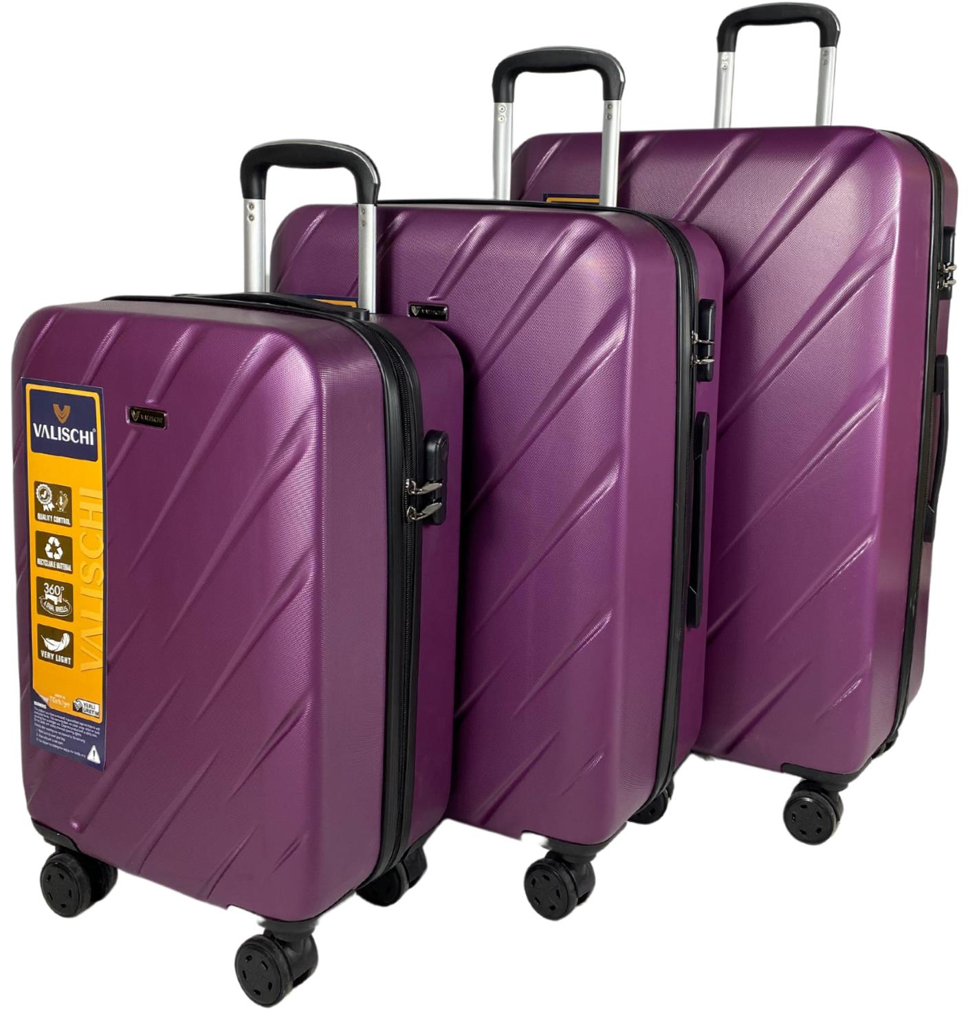 VALISCHI-NOVA 3 LÜ SET VALİZ MOR
