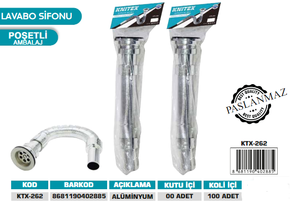KNITEX-ALÜMİNYUM KÖRÜKLÜ SİFON KTX-262