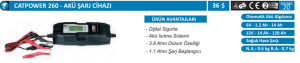 CATPOWER-260- AKÜ ŞARJ CİHAZI 6-12V,KÜÇÜK