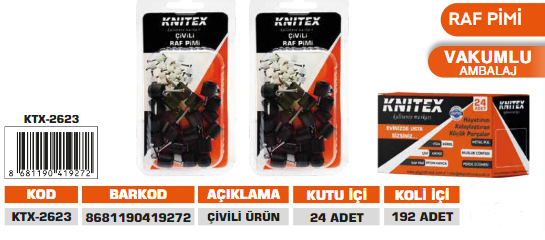 KNITEX-ÇİVİLİ RAF PİMİ KTX-2623