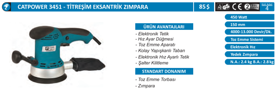CATPOWER-3451-TİTREŞİM EKSANTİRİK,450W