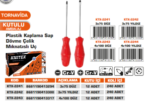 KNITEX- TORNAVİDA 4*100 MM DÜZ KTX-2243