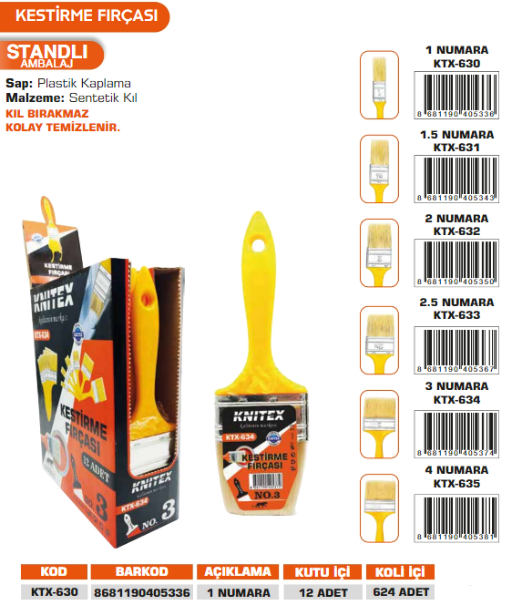 KNITEX- KESTİRME FIRÇASI NO 1 KTX-630