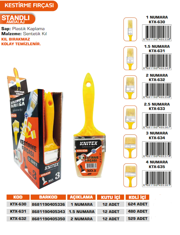 KNITEX- KESTİRME FIRÇASI NO 2'' KTX-632