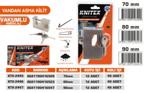 KNITEX- YANDAN ASMA KİLİT 70 MM KTX-2445