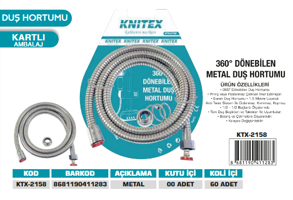 KNITEX-DUŞ HORTUMU TAM DÖNEBİLEN KTX-2158