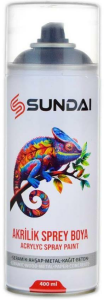 SUNDAI AKRİLİK SPREY BOYA 400ML GÜMÜŞ GRİ RAL9006 (12)