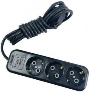 ASEL-3 LÜ 5 MT SIYAH TOPRAKLI GRUP PRİZ (20)