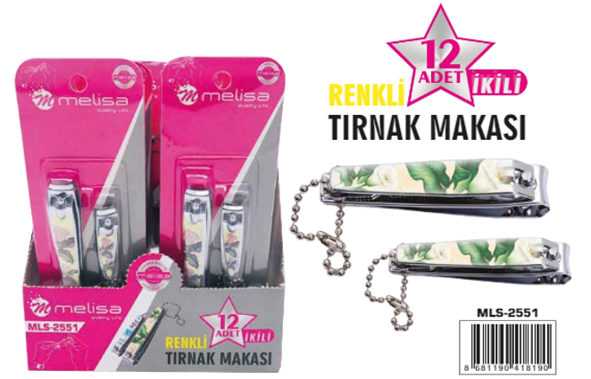 MELİSA-TIRNAK MAKASI 2 Lİ RENKLİ MLS-2551