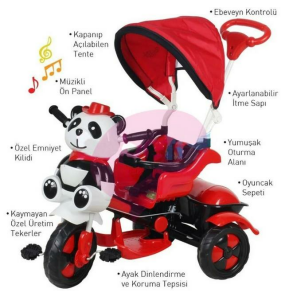 BABY HOPE-LİTTLE PANDA BİSİKLET (KIRMIZI/BEYAZ)