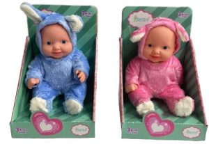 GLOBAL-SEVİMLİ SESLİ BEBEK ROZA TAVŞAN FİGÜRLÜ (96)