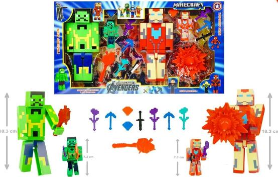 KMB-2*Lİ BÜYÜK MINECRAFT HULK-İRONMEN*48