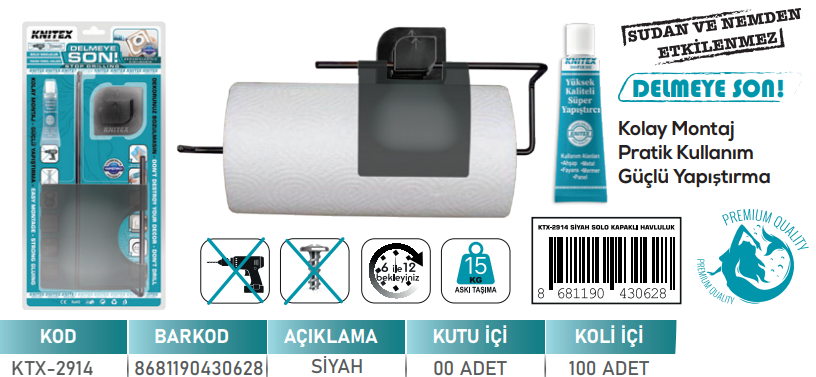 KNITEX-K-2 SİYAH SOLO KAPAKLI HAVLULUK VKM