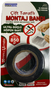 NM-ÇIFT TARAFLI KÖPÜK MONTAJ BANDI 20MM X 1.5 MT - GRİ