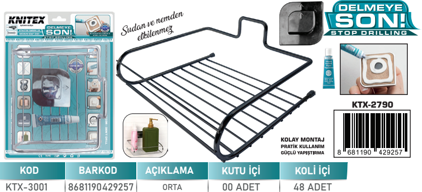 KNITEX-5 K1 SİYAH ORTA BOY SABUNLUK VKM