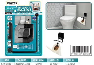 KNITEX-5-K SİYAH PREMİUM AÇIK WC KAĞITLIK 2