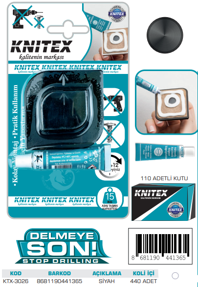 KNITEX-5-K YAPIŞKAN SİYAH ASKI SETİ