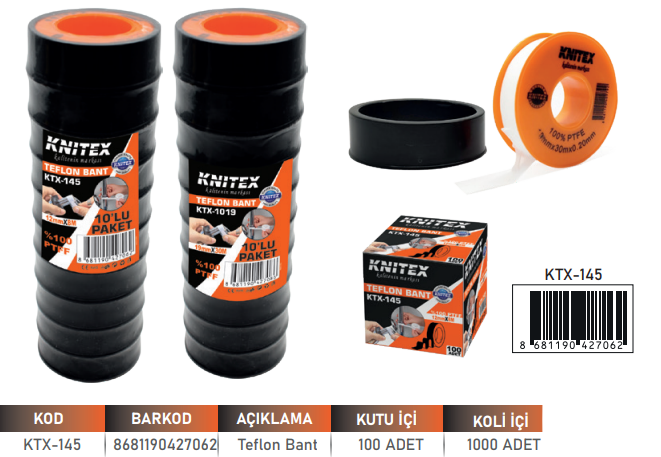 KNITEX-TEFLON BANDI UFAK KTX-145