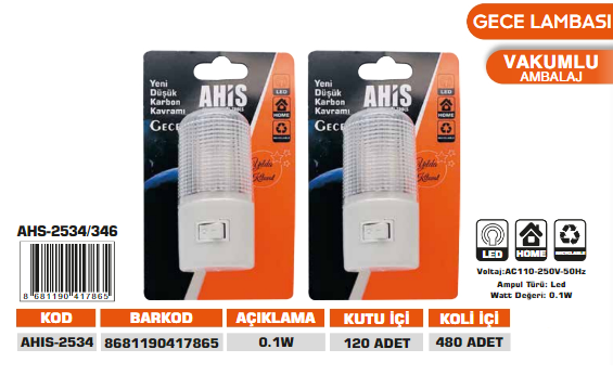 AHİS- GECE LAMBASI AHİS-2534