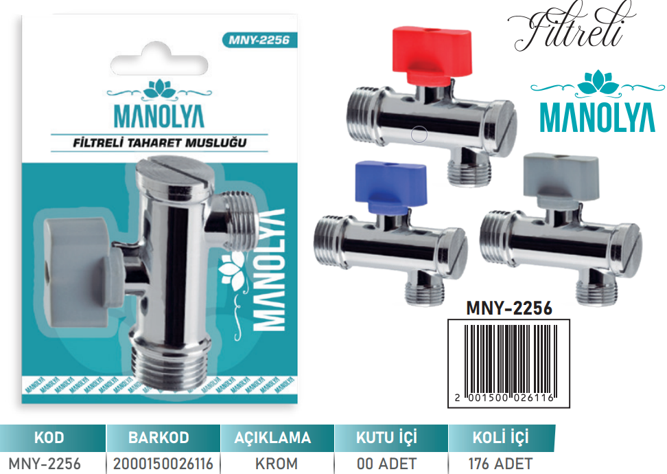 MANOLYA-FİLİTRELİ TAHRAT MUSLUĞU MNY-2256