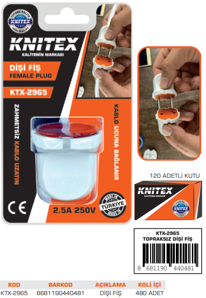 KNITEX-Z-5 TOPRAKSIZ DİŞİ FİŞ