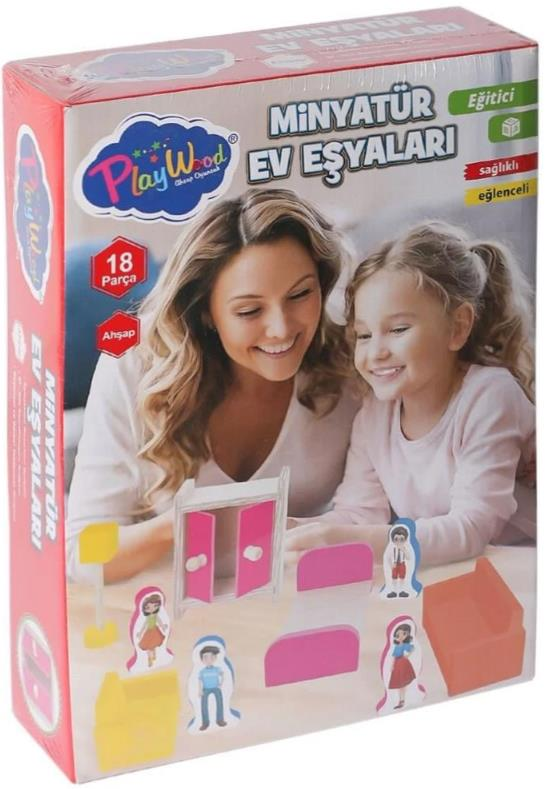 ONYIL-KUTUDA AHŞAP MİNYATÜR EV EŞYALARI SETİ (24)