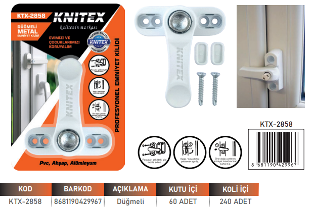 KNITEX-A-1 DÜĞMELİ EMNİYET KİLİDİ