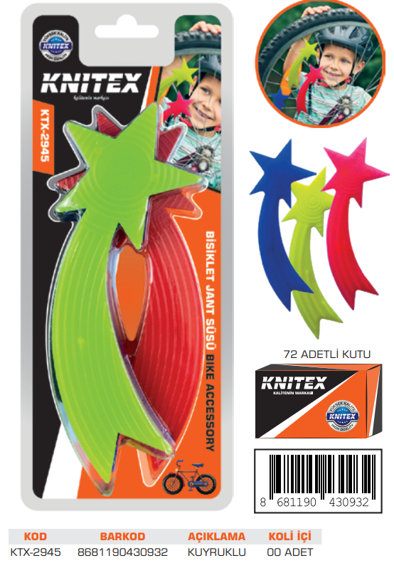 KNITEX-Z-5 KUYRUKLU YILDIZ BİSİKLET SÜSÜ