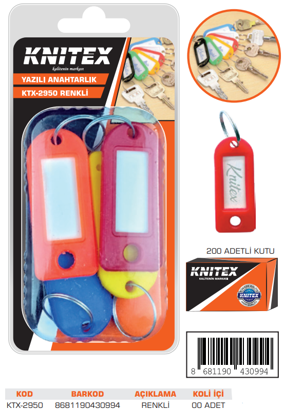 KNITEX-Z-5 YAZI YAZMALIK ANAHTARLIK VKM