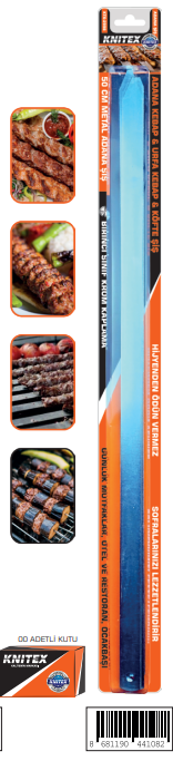 KNITEX-B-4 METAL ADANA KEBAP ŞİŞ 50CM