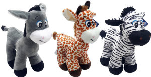 HALLEY-30 CM 3'LÜ ASORTİ (EŞEK,ZEBRA,ZÜRAFA) (ADET FİYATI)