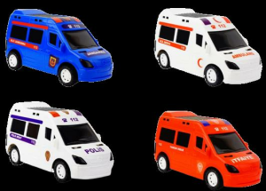 KARTOY-PVC POLİS-JANDARMA-İTFAİYE-AMBULANS ARABA*100