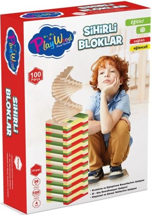 ONYIL-KUTUDA AHŞAP 100 PARÇA SİHİRLİ BLOKLAR*24