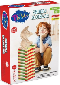 ONYIL-KUTUDA AHŞAP 100 PARÇA SİHİRLİ BLOKLAR*24