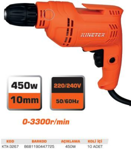 KNITEX-ELEKTRİKLİ MATKAP 10 MM 450 WAT