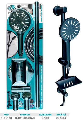 KNITEX-DUŞ SETİ SÜRGÜLÜ SİYAH 22*58 CM